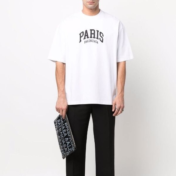 Balenciaga Other - BALENCIAGA Cities Paris T-Shirt Medium Fit white / black vintage jersey SMALL